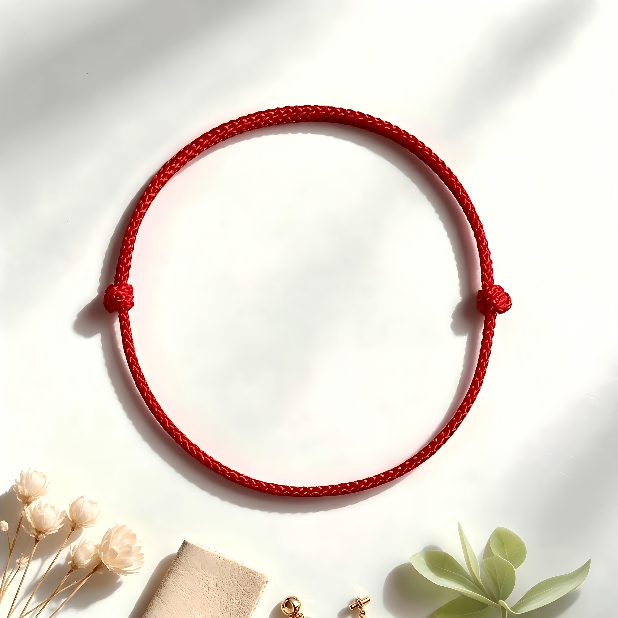 Red and Black Contrast Color Matching Thin Couple Bracelet